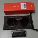 Livho Polarized Sunglasses, Retro & Oversized Shades for Women with Round Lenses (Brown/Brown)