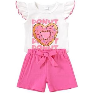 YOUNGER TREE Toddler Baby Girls Clothes Sunflower T-shirt + Bowknot Shorts with Cute Summer Girl Clothes Set Size 2-3Y