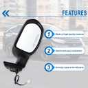 Right Passenger Side Mirror Compatible With 2017 2018 2019 2020 2021 2022 Honda CRV With Manual Folding Power Glass Black Replace#76201TLCA21(3Pins)