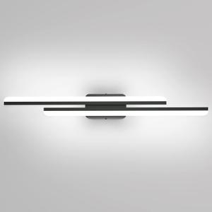 Ralbay 40" LED Black Vanity Light 40W Frosted Aluminum Modern LED Black Bathroom Vanity Light Fixtures Over Long Mirror LED Modern Bath Lighting 6000K White Light
