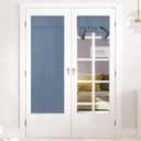 NICETOWN French Door Curtain, Thermal Insulated Tricia Window Door Curtain Energy Efficiency Room Darkening Sidelight Tie Up Shade, W26 x L72 inch, 1 Panel, Stone Blue