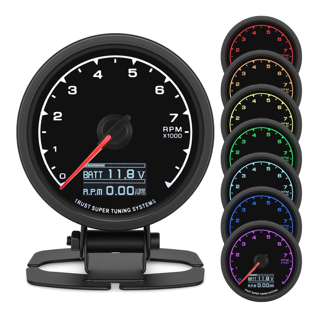 MH Tachometer 2.5" 60mm 9000RPM Boat Tachometer RPM Gauge Multicolor Backligt for AUTO Car Truck Marine