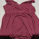 OYOANGLE Women's Plus Size Lace Trim Sleeveless Maxi Dress Wrap V Neck High Slit Formal Evening Dresses (Burgundy, XX-Large Plus)
