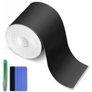 Arespark Matte Black Vinyl Wrap, Self-Adhesive Matte Vinyl Tape for Black Out Chrome Delete Window Trim, Car Chrome Delete Tape DIY Film Sticker with Installation Tools (3in x 30feet)