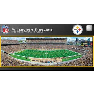 MasterPieces NFL Steelers Puzzle 1000 Piece Jigsaw Puzzle, Officially Licensed Panoramic Stadium Artwork, Random Cut Board, Thick Pieces, Oversized 13 x 39 Display, Football Fan Collectible Art Piece