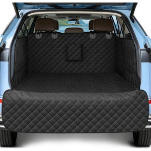 SUV Cargo Liner for Dogs, Waterproof Pet Cargo Cover with Bumper Flap Protector, Scrachproof Non-Slip Dog Seat Mat for SUVs Sedans Vans, Large Size Universal Fit