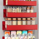 4 Pack Moveable Fridge Magnetic Spice Racks,Metal Red