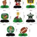 Football Party Decorations,Honeycomb Centerpieces,Triangular flags and rugby-themed and Football Tablecloth, Football Birthday Party Tailgate Party Decorations