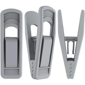 TOFIIGREM Hanger Clips for Velvet Hangers (Grey, 40 PCS), Non-Slip Plastic Clips Skirt Hanger Clips for Gray Flocking Hangers