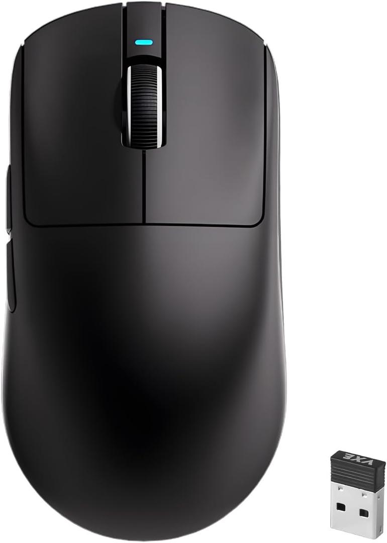 R1 SE+ Gaming Mouse, 18000 DPI, High-Precision PAW3395 SE Sensor,55g Lightweight, Tri-Mode 2.4G/BT5.0/USB-C Wireless Mouse, Programmable Ergonomic Mouse Suitable for Laptops/PC/Mac (Black)