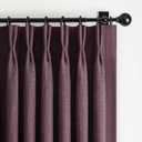 Dark Purple Blackout Pinch Pleated 84 Inch Bedroom Curtains 2 Panels Set, Memory Trained Thermal Noise Cancelling Double Layer Natural Linen Viral Windows Drapes for Living Room Light Blocking 7 FT