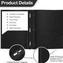 ViVin 12 Pack Plastic Folders with Pockets and Prongs, Heavy Duty 2 Pocket Folders with 3-Prong Fasteners, Poly File Holds 8-1/2" x 11" Paper for School Office Home (Black)