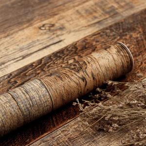 TANONE Wood Contact Paper Kitchen Peel and Stick Wallpaper, Self Adhesive Removable Wallpaper Countertops Waterproof, Shiplap Wall Paper Wood Vinyl Wrap for Cabinets Rustic Brown 35.4" x 236"