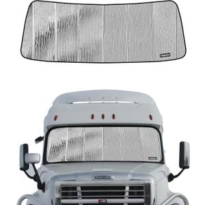Pigenius Windshield Sunshade for Freightliner Cascadia 2008-2017 (Classic Body), Reversible Silver/Black