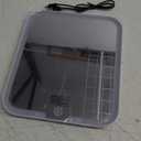 Travel Makeup Mirror with Light, Large Lighted Makeup Mirror 9.2x8inch Tabletop Vanity Mirror with Lights, Rechargeable Desktop Cosmetic Mirror with 360 Rotatable Stand, 3 Color Lights