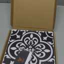 VICCI 24pcs Floor Tile Stickers Peel and Stick Kitchen Backsplash Wall Tile Decals 7.87"*7.87" Subway Decals PVC SelfAdhesive for Floor Bedroom Bathroom Laundry Home Fireplace Decor,Black & White