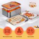 Thanksgiving Aluminum Food Containers With Lids - 48 PCS Disposable Turkey Tin Foil Pans for Leftovers and Party Supplies