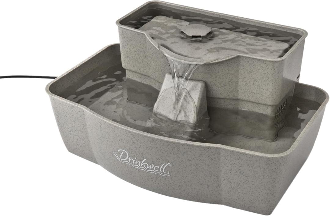 PetSafe Multi-Tier Pet Fountain Large Waterer Great for Cats and Dogs 2 Heights to Drink from Great for Senior Pets 100 Oz Water Capacity Fresh, Filtered Water