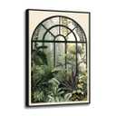 Woxfcart Tropical Plant Decor Wall Art, 24 x 36 Large Window Botanical Leaf Picture Canvas Print, Modern Boho Artwork for Living Room Bedroom Office, Black Frame Ready to Hang
