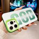 "GOD HAS A Plan for You Phone Case for iPhone 15 Pro, Cute Fashion Letter Print Aesthetics Design Simple Case, Soft TPU Slim Shockproof Cover for Girls Women and Men - Green