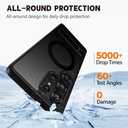 QSEVNSQ Strong Magnetic for Samsung Galaxy S25 Ultra Case with Screen Protector + Lens Protector, Fit for MagSafe,Mil-Grade Drop Protection, Seamless Stand, Translucent Black