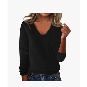 SERYU Cashmere Sweaters for Women V Neck Long Sleeve Jumper Knitted Pullover Warm Lightweight Wool Sweater Tops, Size M