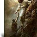 Wall HDQ Jesus Wall Art God Help Wall Decor Christian Pictures Hand of God Print Painting for Bedroom Living Room Bathroom Office Framed Artwork Read to Hand (24.00" x 36.00"ch) (62902)