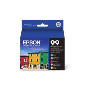 EPSON 99 Claria Hi-Definition Ink Standard Capacity 5 Color Cartridge Combo Pack (T099920-S) Works with Artisan-700, 710, 725, 730, 800, 810, 835, 837