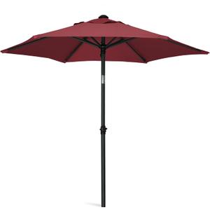 AMMSUN 5.8ft Patio Umbrella Outdoor Table Umbrellas with Push Button Tilt, UPF50+ Premium Steel Pole and Ribs for Deck, Lawn, Garden, Backyard & Pool (Burgundy)