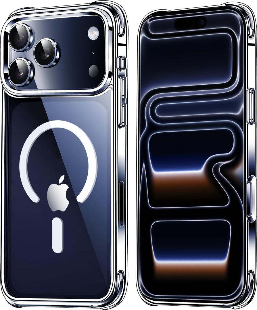 Mkeke for iPhone 17 Pro Case Magnetic Clear, Compatible with MagSafe, Military-Grade Protection, Phone Bumper for iPhone 6.3 inch 2025