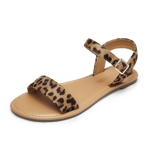 DREAM PAIRS Women's Ankle Strap Flat Sandals Open Toes One Band Buckle Summer Dressy Sandals, Size 11