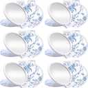 12 Pcs Blue Floral Mini Compact Mirrors Bulk Small Pocket Bridesmaid Mirrors for Bridal Shower Party Favors Purse Travel Makeup Folding Glass Gift for Women Wedding Guest Birthday