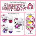 49Pcs - Kitty Birthday Party Decorations Set, Pink Theme with Banner, Balloons, Tablecloth, Cake Toppers..