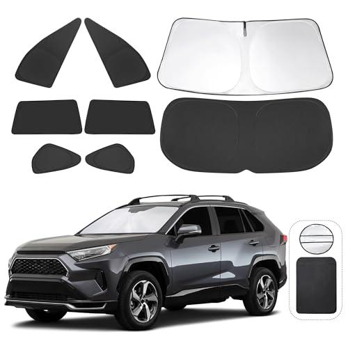 TINGLU Window Shades for Toyota RAV4 2019-2025 2026 Accessories Car Side Full Windows Rear Triangular Windshield Sun Shade Sun UV Rays & Privacy Protection for Camping,Napping,and Relaxing 8PCS