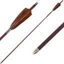 Archery 31-Inch Carbon Hunting Arrows, 4-Inch Turkey Feather Fletching with Replaceable Points, Targeting Practice Arrows Spine 500 for Recurve & Traditional Bows