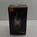 Xavier 1-Light Matte Black Hardwired Outdoor Indoor Wall Lantern Sconce with Seeded Glass Shade