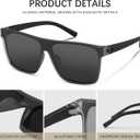 2 x Polarized Sunglasses for Men, Square Overized Fashion Sun Glasses Big Flat Rimless Glasses Shades UV Protection