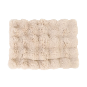 Plush Dog Bed Mat Fluffy Pet Bed Mat Ultra Soft Comfort Keep Warm Plush Dog Kennel Mat Bed Pad for Dogs Cats (S)