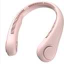 JISULIFE Portable Neck Fan, Hands-Free Bladeless, 5 Speeds, 4000 mAh Battery Operated Wearable Personal Fan, Twistable, Rechargeable, Gift for Women Men-Pink