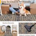 PureCozy 8x10 Blue Easy Jute Outdoor Rug Boho Farmhouse Carpet