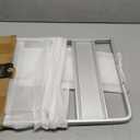 QWORK Microwave Oven Rack Shelf, Wall Mount Electric Oven Holders, Aluminum Double-Layer Microwave & Spice Rack, 2 Shelves with 10 Hooks, Support Load 88lbs, 21.65"x15"x9.84"