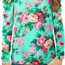 storeofbaby Girls Puff Long Sleeve Shirts Round Neck Tunic Tops Casual Blouses 5-14 Years (Green, XXL)