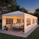 HOTEEL Party Tent 10x30FT, Large Outdoor Canopy Tent for Parties
8 Removable Sidewalls, 2 Zipper Doors, 16 Ropes and 36 Stakes, Carpas para Fiestas for Wedding BBQ Backyard Event