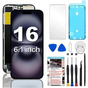Fixerman for iPhone 16 Screen Replacement 6.1 inch, 3D Touch LCD Display Digitizer Assembly with Repair Tools - Model A3288, A3287, A3081, A3286