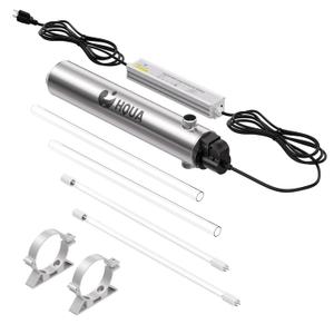 HQUA-TWS-121 120V 55W 12GPM 1“ MNPT Inlet/Outlet, Whole House Ultraviolet Water Purifier Filter, + 1 Extra UV Bulb, + 1 Extra Quartz Sleeve