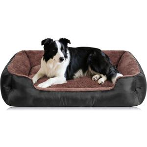 Dog Beds for Medium Dogs, Medium Dog Bed, Warming Soft Durable Pet Bed with Anti-Slip Bottom (Large (31"x24"x7"), Black)