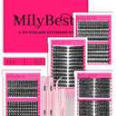 MilyBest 4 Styles Lash Clusters Kit 864Pcs Eyelash Clusters Lash Kit Volume Lashes Clusters D Curl DIY Individual False Eyelashes with 2 Bond&Seal Wispy Bulk Cluster Eyelash Extensions Kit De Pestaas