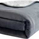 Waterproof Dog Blanket, 3-Layer Flannel and Sherpa Pet Throw, Reversible Protector Cover for Bed Couch Sofa, Grey, 50"x60"