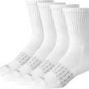 Hanes Men's Socks, Absolute Comfort Cushioned Moisture-wicking Seamless Toe, 4 Pack, Ankle, Crew and Heel Shield Socks, 6-12