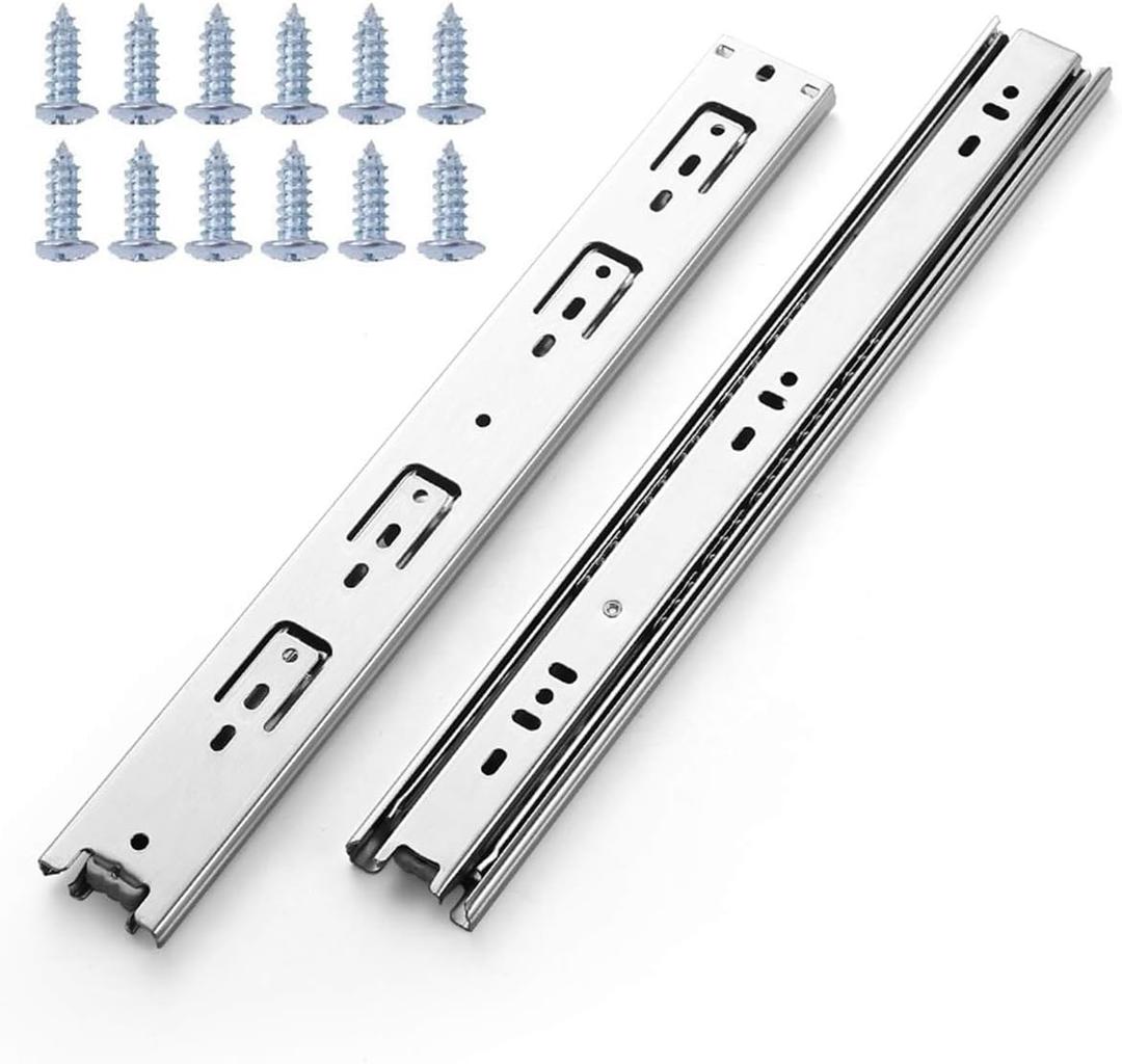 5 Pairs of 12 Inch Full Extension Drawer Slides Mount Ball Bearing Sliding (5Pair 12"L)